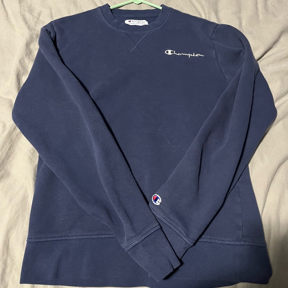 Navy Champion Logo Sweatshirt